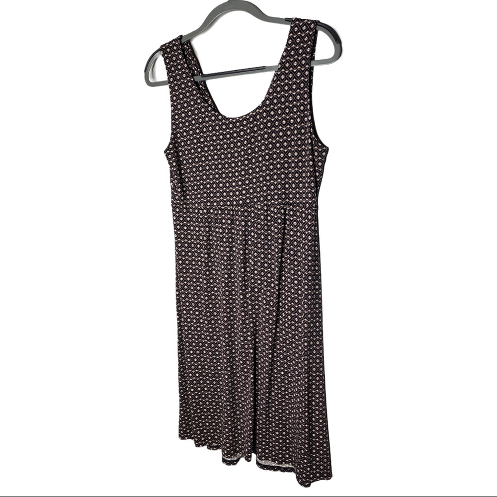 Garnet Hill geometric v-neck midi dress size M - Picture 3 of 10